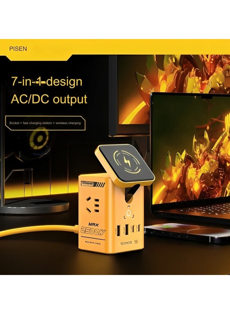 بايزن EVA Edition 65W GaN شحن سريع متعدد المنافذ لسطح المكتب - أصفر - Image 4