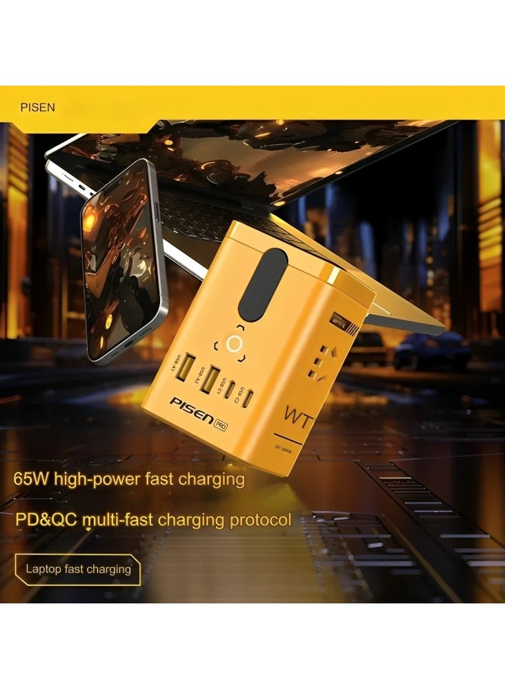 بايزن EVA Edition 65W GaN شحن سريع متعدد المنافذ لسطح المكتب - أصفر - Image 5