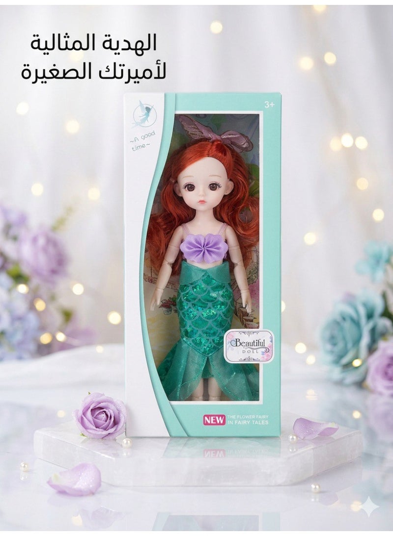 A stylish princess-inspired doll for girls, featuring delicate features, wide eyes, and long, flowing hair, dressed in a delightful gown with charming details. 👗✨ Made from safe and durable materials with movable joints for freedom of movement and poses, this doll is suitable for children 3+ years old, offering hours of imaginative play and fun-filled moments. 🎀💖