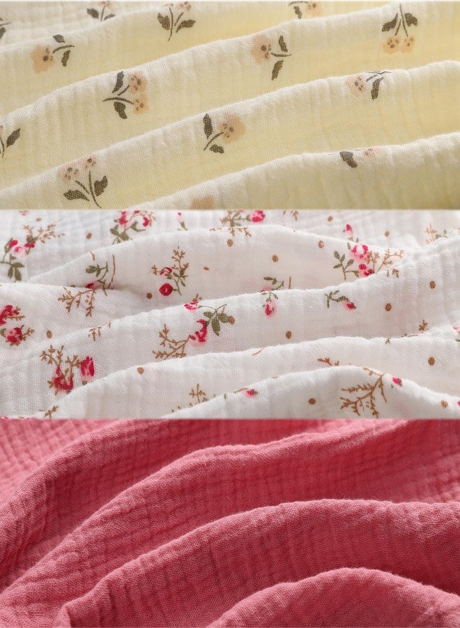 Onacosht Muslin Bassinet Sheets 3 Pack, 100% Cotton Baby Sheet 35" X 20" Compatiable with AMKE 3 in 1 Bassinets, MiClassic, Uiuwoo, Foalom, YADAQE, Milliard and TCBunny Bassinet, Pink and Floral - Image 2