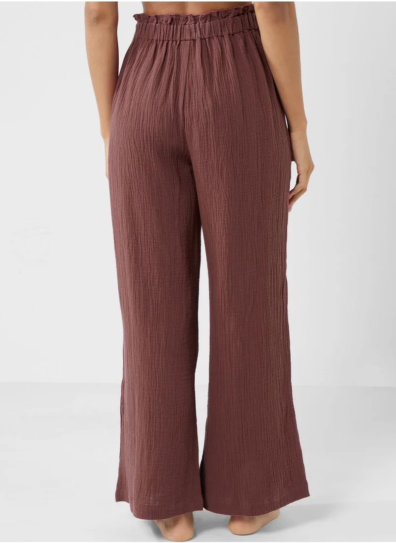 TOPSHOP Textured High Waist Pants