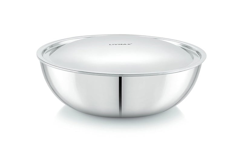 Tosaa Livmax Triply Stainless Steel Tasla with Stainless Steel Lid 22 cm Silver - Image 2