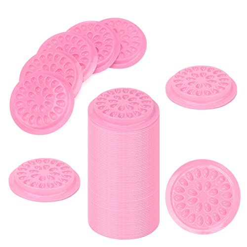 G2PLUS False Eyelashes Glue Holders 100 PCS Disposable Eyelash Tray Pink Plastic Glue Pallet Pad for Lash Extensions - Image 1
