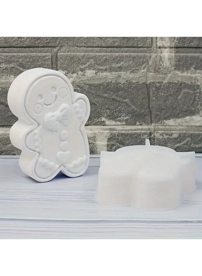 Smiling Gingerbread Man Silicone Mold S1718 3D Dual Pose Reusable Resin Candle Making - Image 3