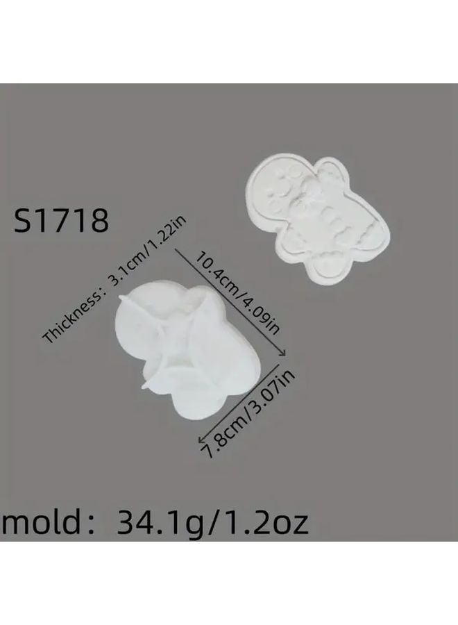 Smiling Gingerbread Man Silicone Mold S1718 3D Dual Pose Reusable Resin Candle Making - Image 1
