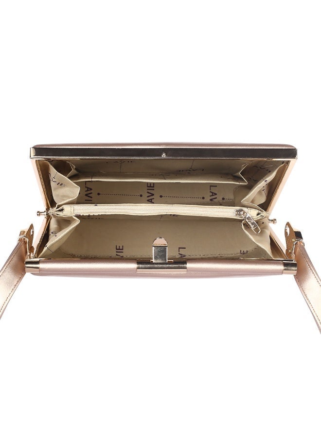 Lavie Luxe Women's Pleatz25 frame clutch (Rose Gold) - Image 2