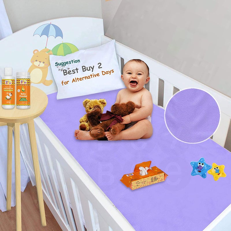 A CUBE LUXURY SOLUTIONS Waterproof Baby Bed Protector Dry Sheet for Newborn Babies Baby Water Resistant Small Size Dry Sheet 50X70CM Purple - Image 2