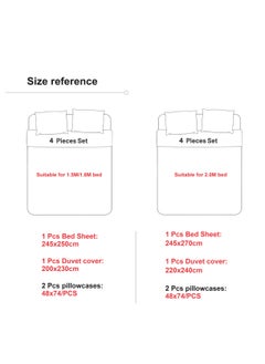 Generic 4-Piece Cotton Comfortable Set Bed Sheet Set Gift Birthday Gift Moving Gift  - Image 2