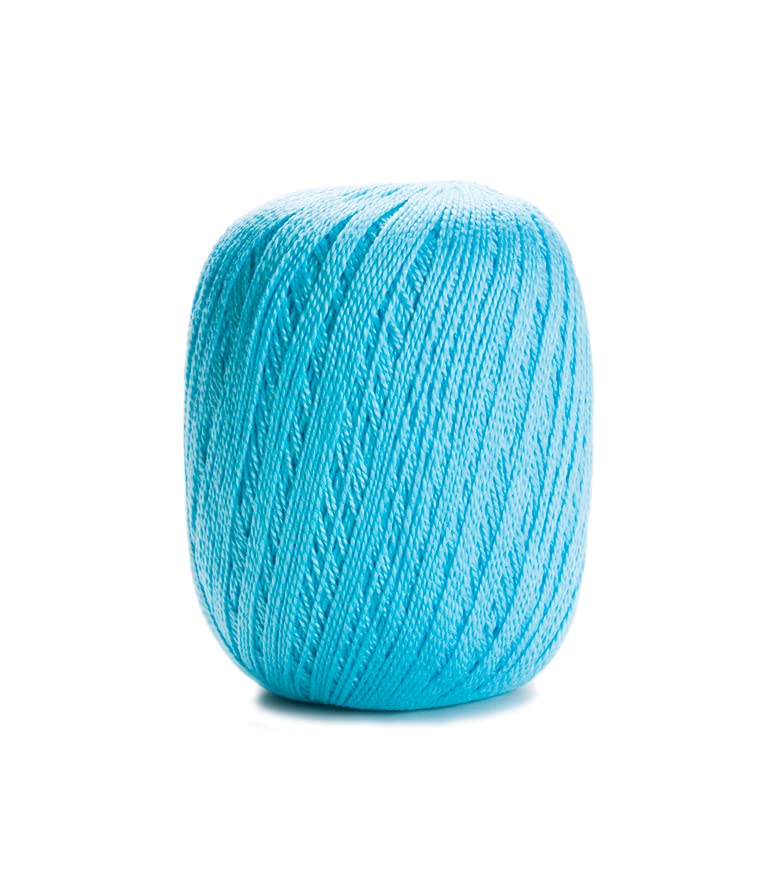 CÃRCULO CIRCULO Anne Yarn for Crocheting & Knitting, 100% Mercerized Brazilian Virgin Cotton, Soft Fingering Weight, 547 Yds, 5.19 Oz - Color 2151 Sky - Image 2