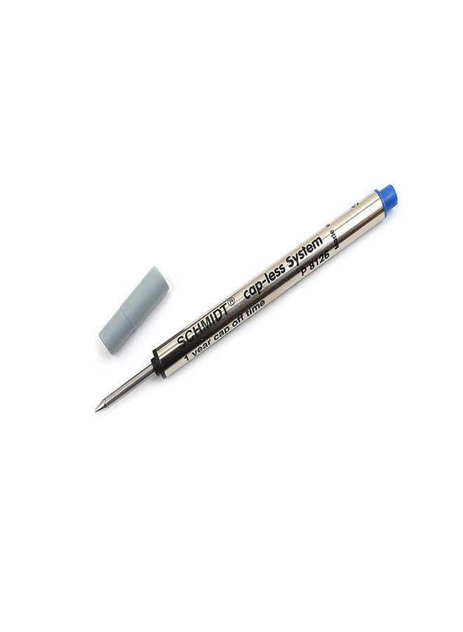 VERGE Schmidt P8126 Blue ink, 2 Pack, Short Capless Rollerball Refill Fine Point 0.6mm - Image 2
