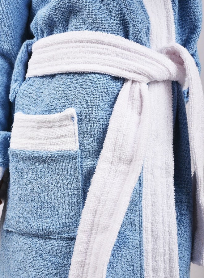 Banotex Baby bathrobe with hood, multi-size, light blue / white - Image 3