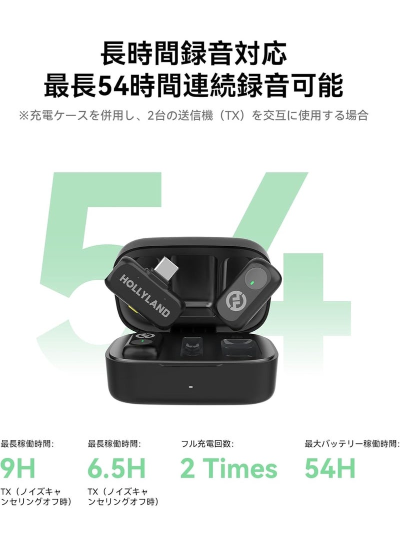 هولي لاند نظام ميكروفون لاسلكي هولي لاند لارك A1 ديو (LARK A1 Duo) - ميكروفون صغير مغناطيسي بمنفذ Type-C للهواتف الذكية (2 جهاز إرسال + مستقبل USB-C + علبة شحن)، مثالي لليوتيوب، تيك توك، البودكاست والمقابلات - لون رمادي.. - Image 4