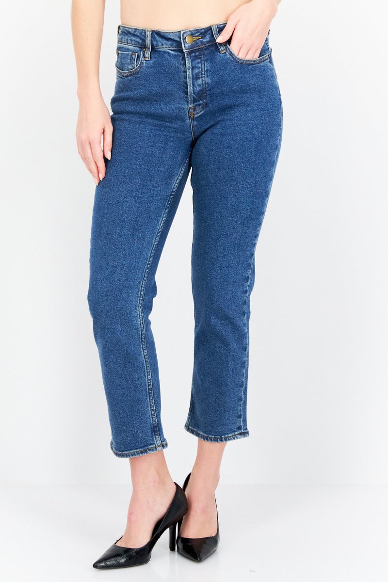 Aqua Women Slim Fit Washed Stretchable Denim, Blue - Image 1