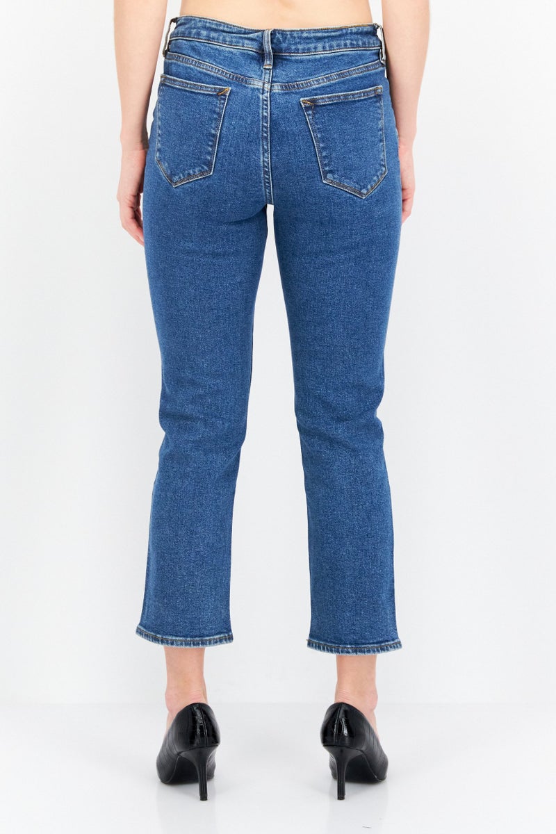 Aqua Women Slim Fit Washed Stretchable Denim, Blue - Image 3