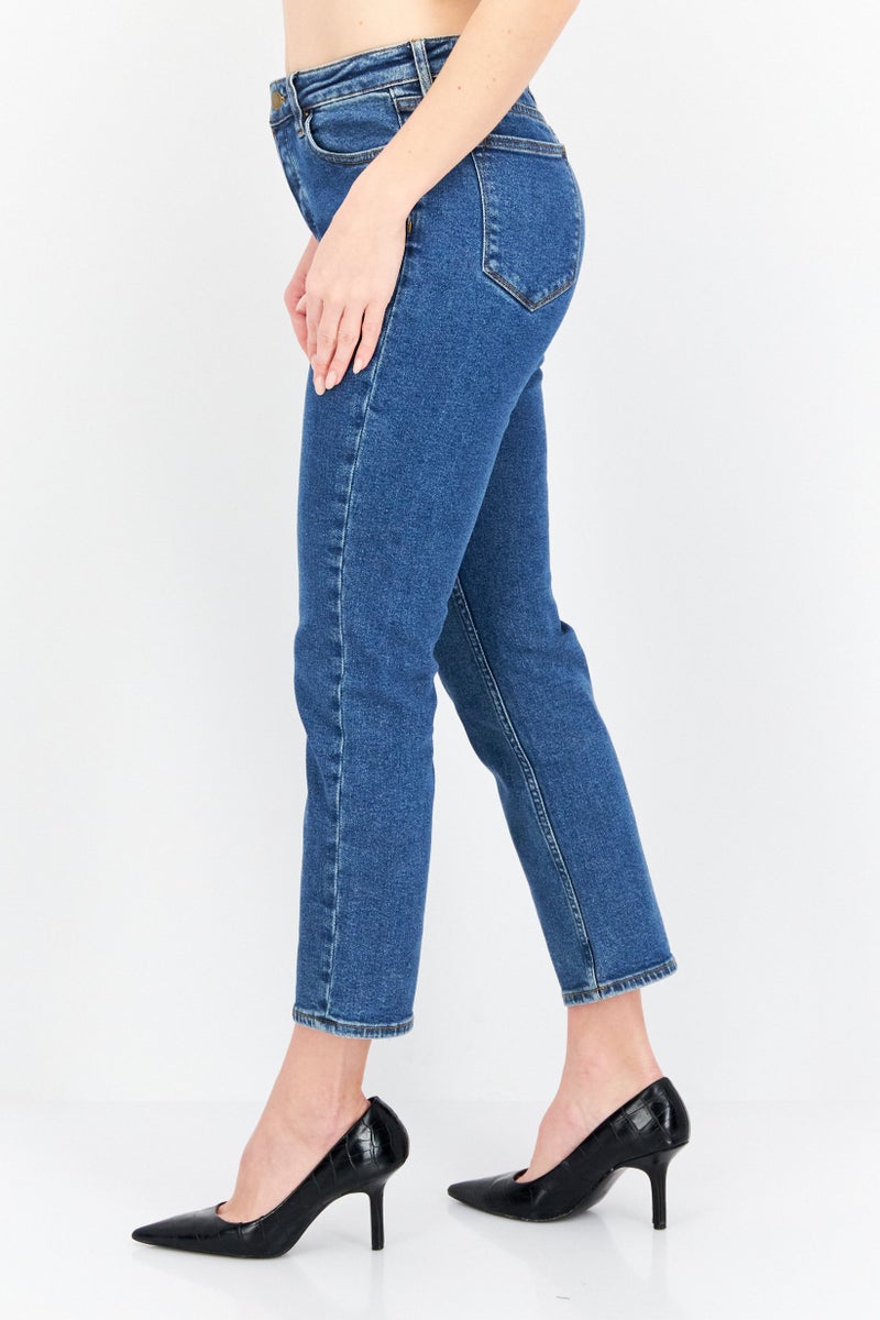 Aqua Women Slim Fit Washed Stretchable Denim, Blue - Image 2