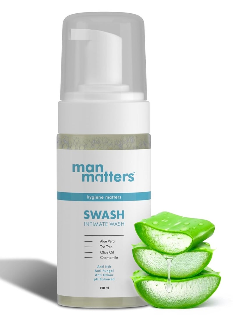 Man Matters - Intimate Wash with Aloe Vera, Tea Tree for Men Anti Bacterial, Anti Itch, Anti Odour - pH Balanced -120 ml - Image 1