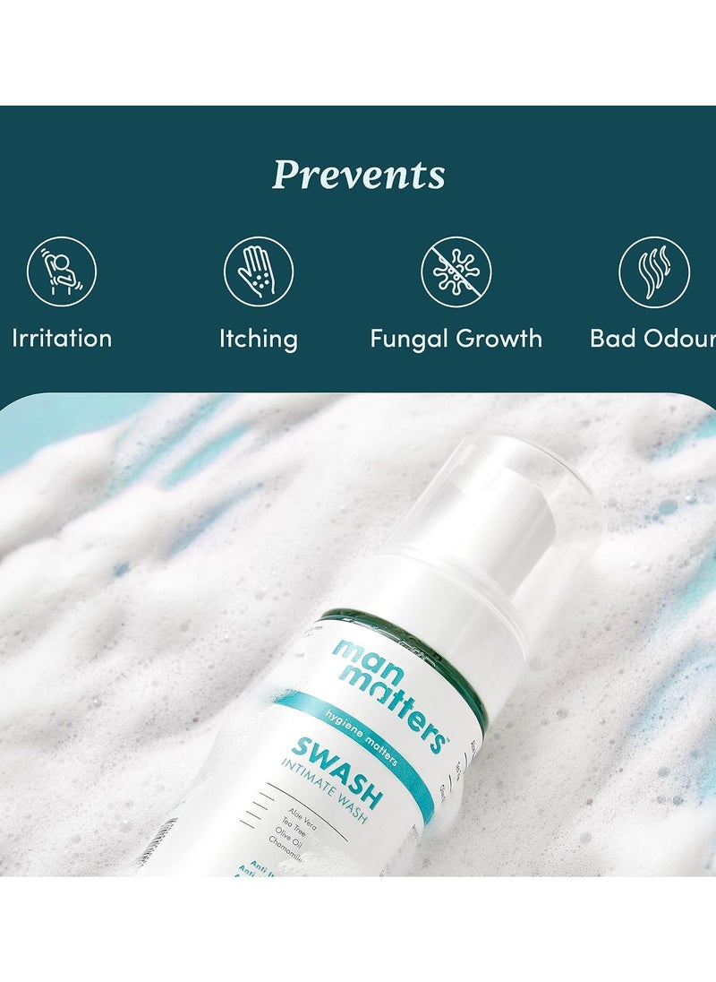 Man Matters - Intimate Wash with Aloe Vera, Tea Tree for Men Anti Bacterial, Anti Itch, Anti Odour - pH Balanced -120 ml - Image 1