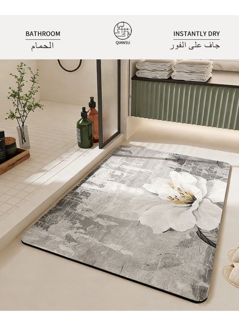 أوليس فيرس  الدياتومايت حمام حصيرة سوبر ماص بطانية دش ، لحظة امتصاص المياه ، والسلامة ، ومكافحة زلق ، جاف ومريح | مناسبة للاستحمام ، حوض استحمام ، حمام الكلمة - Image 4