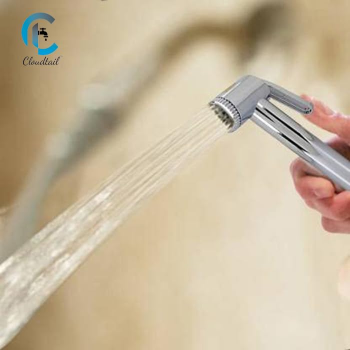 Cloudtail Cloudtail Health FaucetJet SprayLong ContiDesignerHigh Pressure1Mtr Ss TubeHosePipeWall Mount HookIdeal for KitchenSinkBathroomWash BasinMaterial AbsPlasticColor SilverSet of 1  - Image 5