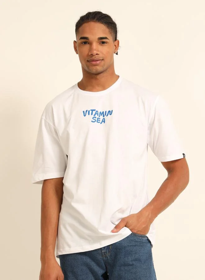 Bushirt Bushirt Men White Vitamin Sea Oversized T-Shirt