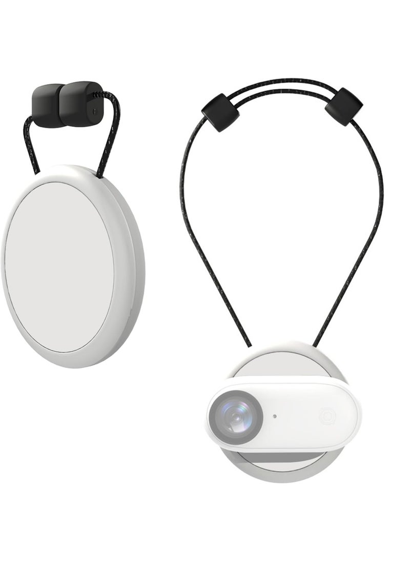 SYOSI - SYOSI Magnetic Pendant Holder for Insta 360 GO 3 Action Camera, Magnetic Holder with Quick Release Neck Strap as Insta360 GO 3 Accessories for Photography (White) - Image 1