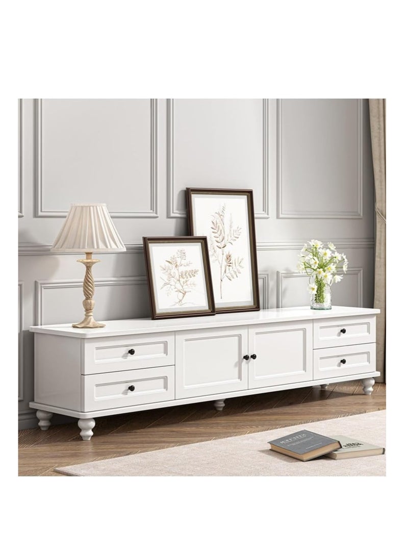 Generic TV Stand Modern TV Table with Drawers, TV Cabinet Media Entertainment Center Console Living Room Furniture Decor-140 * 34 * 42cm - Image 1