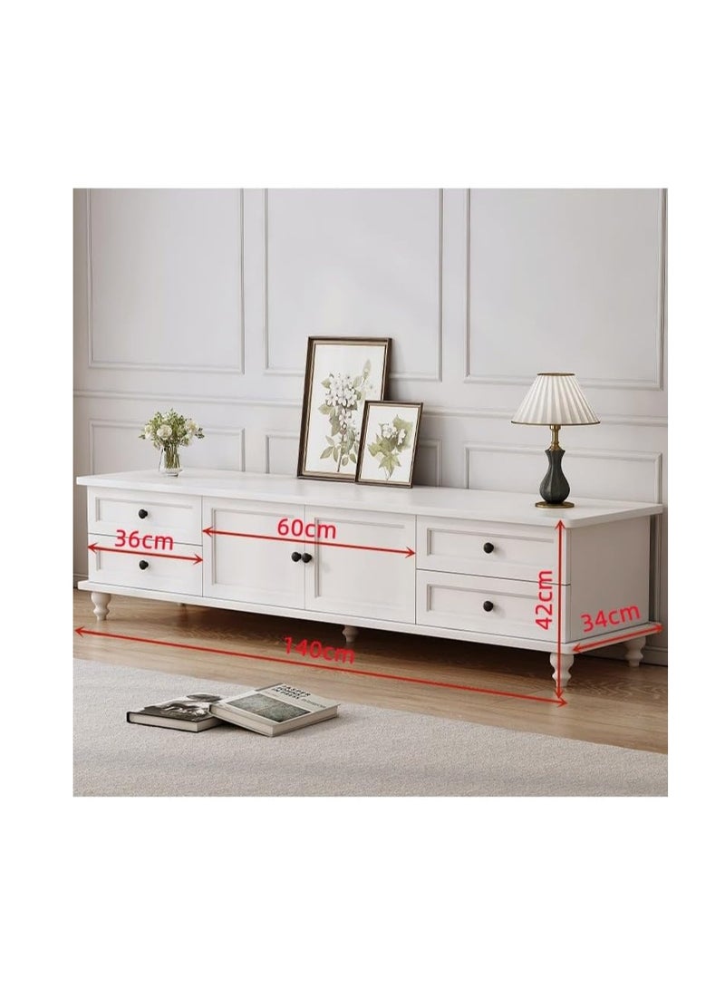 Generic TV Stand Modern TV Table with Drawers, TV Cabinet Media Entertainment Center Console Living Room Furniture Decor-140 * 34 * 42cm - Image 2