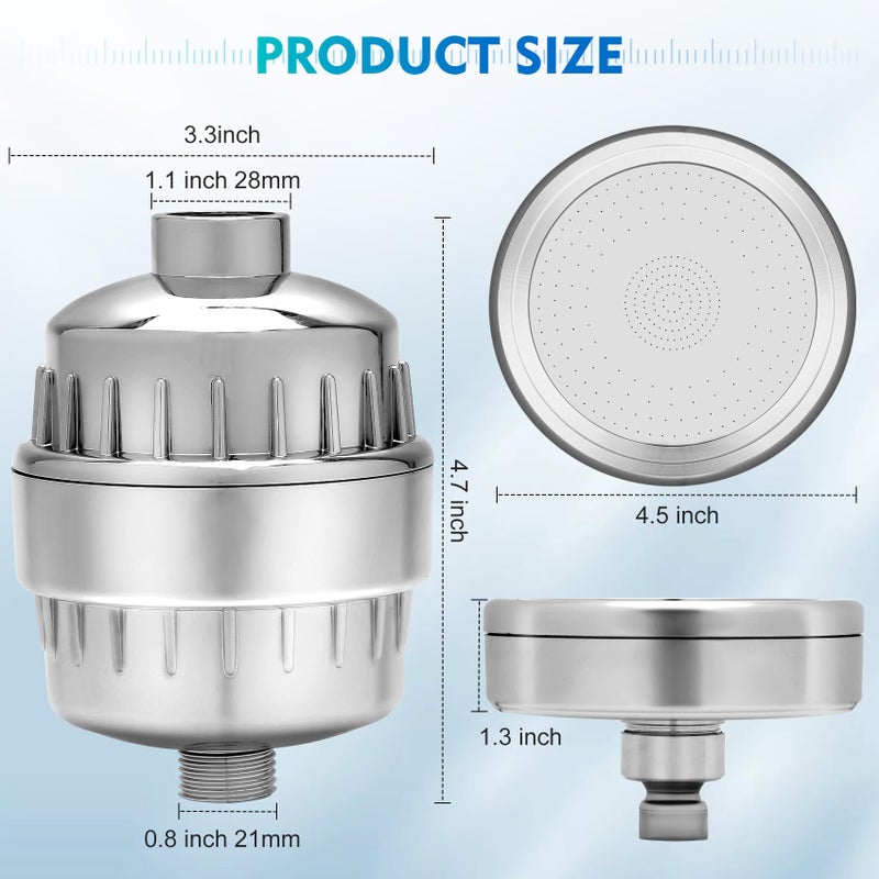 Fancat Hard Water Filter Showerhead,5 Replaceable 20+3 Stage Shower Filter for Hard Water with Vitamin C & E for Healthy Skin & Hair, Removes Chlorine, Heavy Metals & Harmful Substances, Water Softene - Image 4