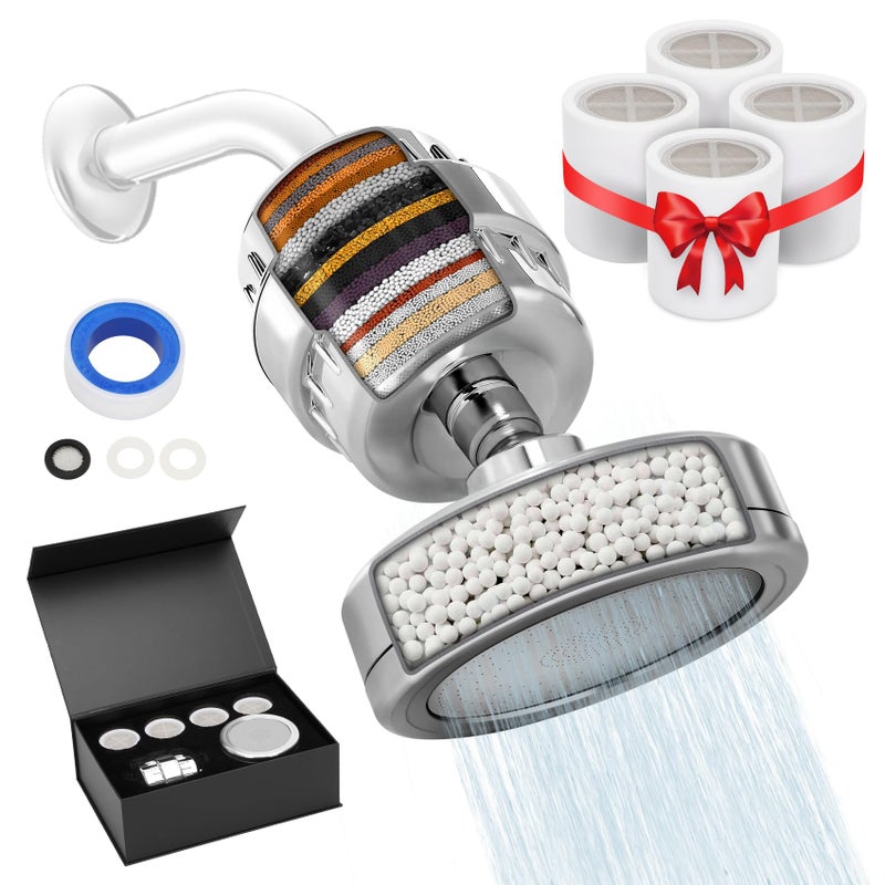 Fancat Hard Water Filter Showerhead,5 Replaceable 20+3 Stage Shower Filter for Hard Water with Vitamin C & E for Healthy Skin & Hair, Removes Chlorine, Heavy Metals & Harmful Substances, Water Softene - Image 1
