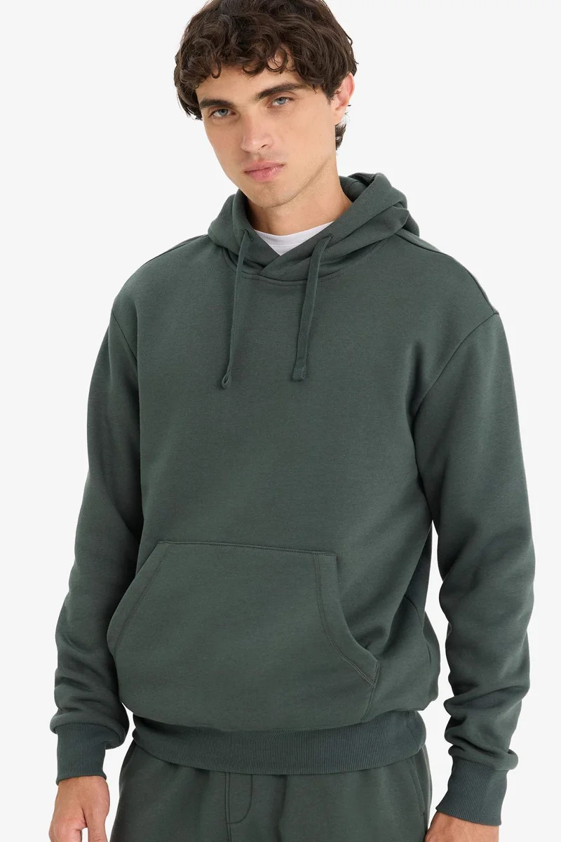 ديفاكتو Regular Fit Soft Lining Basic Hoodie