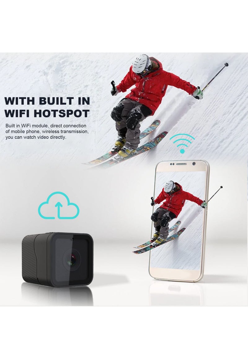 SOLARAE Action Camera, 1080P HD Mini Portable Sports Camera, Hotspot Action Camera with Microphone, 256G Memory Card Expand Battery Powered USB Charging, for Outdoor - Image 5