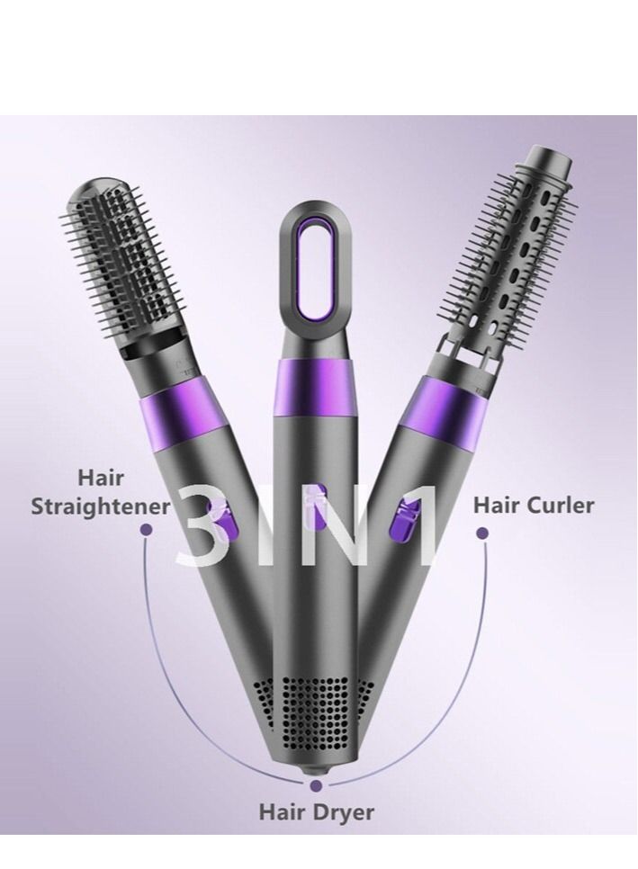 3 in 1 Hair Blower Dryer With Brush Comb Straightener Original Set Blower Brush Hair Dryer Comb Straightener, Strong Hot and Cold Air. - Image 1