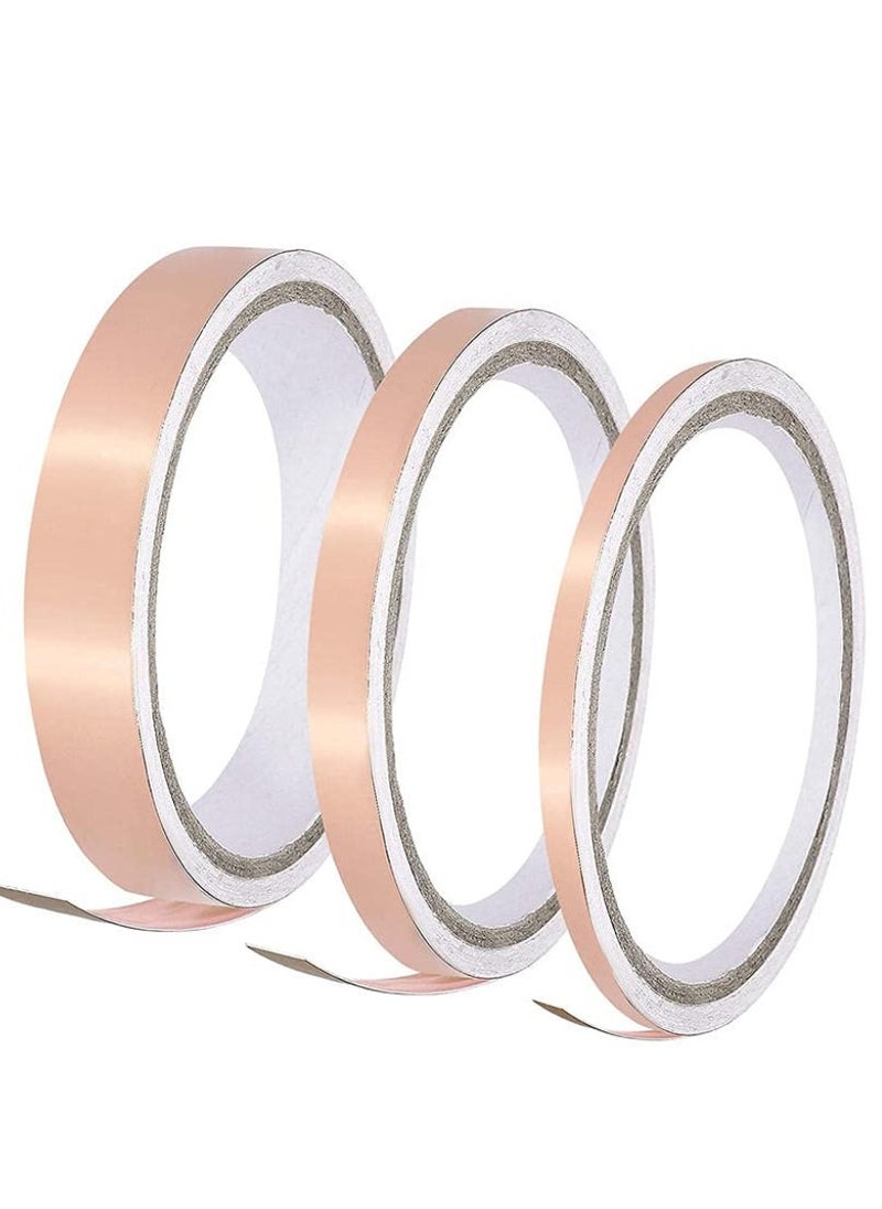 KNP KNP High quality copper tape is 8mm wide and perfect for various applications including electrical shielding grounding and crafts It features strong adhesion and is easy to cut and shape making it versatile for both DIY projects and professional use.  - Image 1