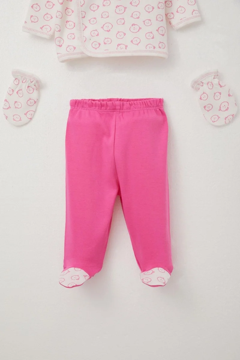 Breeze Baby Girl Hospital Release 5-Piece Cute Baby Teddy Bear 0-3 Months, Ecru