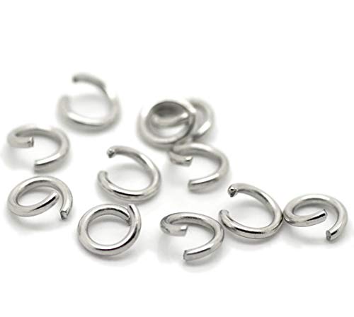 HDSupplies 500 Pieces  304 Stainless Steel Jump Rings  6mm  18 Gauge 1mm Thickness