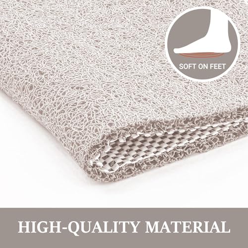 LuxStep Shower Mat Bathtub Mat,24x16 inch, Non-Slip Bath Mat with Drain, Quick Drying PVC Loofah Bathmat for Tub,Shower,Bathroom (Phthalate Free,White) - Image 3