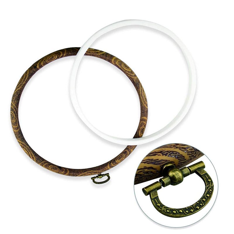 GuoFa إطار تطريز دائري 8 بوصة من جوفا - 5 قطع 20 سم إطار خياطة تقليدي مزيف - Image 5