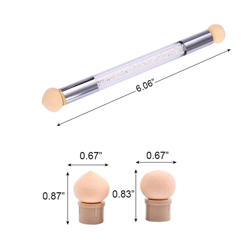 WOKOTO 10 Pcs Nail Ombre Brushes For Acrylic Nails Nail Art Brushes Kit With 4 Nail Sponges Tips Gradient Nail Brushes Ombre 5 Size 2 Way Nail Liner Brushes And Nail Dotting Tools Kit - Image 2