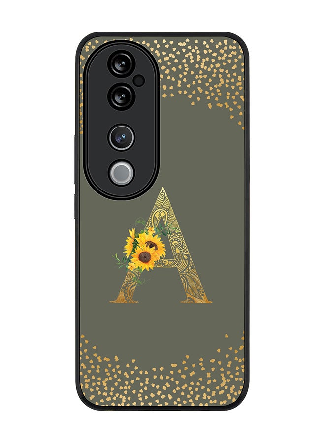 Stylizedd For vivo V40 5G /vivo V40 Pro Case,Slim fit Camera Protection, Shockproof Thin Phone cover - Custom Floral Monogram - A (Olive Green ) - Image 1