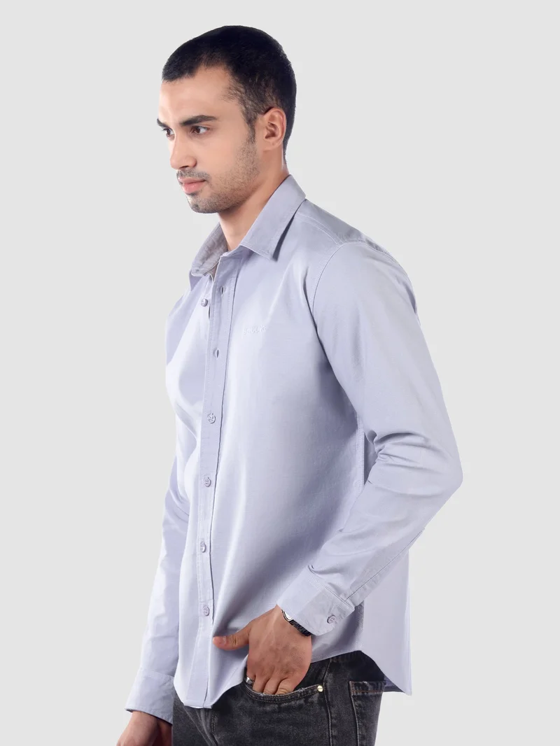 Beyoung Lavender Mist Oxford Cotton Shirt