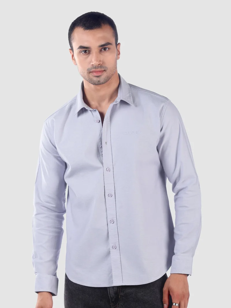 Beyoung Lavender Mist Oxford Cotton Shirt