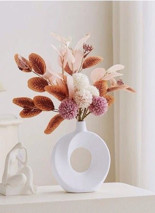 1-Piece Decoration Display Vase Simple Donut Shaped Flower Vase Resin White 22x26 Centimeter - pzsku/Z913F431DEEF890D12440Z/45/_/1703143391/3de0f2d7-aab7-409e-a58c-3be77838fcdf