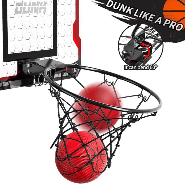 TEMI Basketball Hoop Indoor, Mini Basketball Hoop with 4 Balls, Over The Door Basketball Hoop for Kids and Adults, Basketball Toys for Boys Girls Age 3 4 5 6 7 8 9 10 11 12 - Kids & Teens Gift Ideas - Image 3