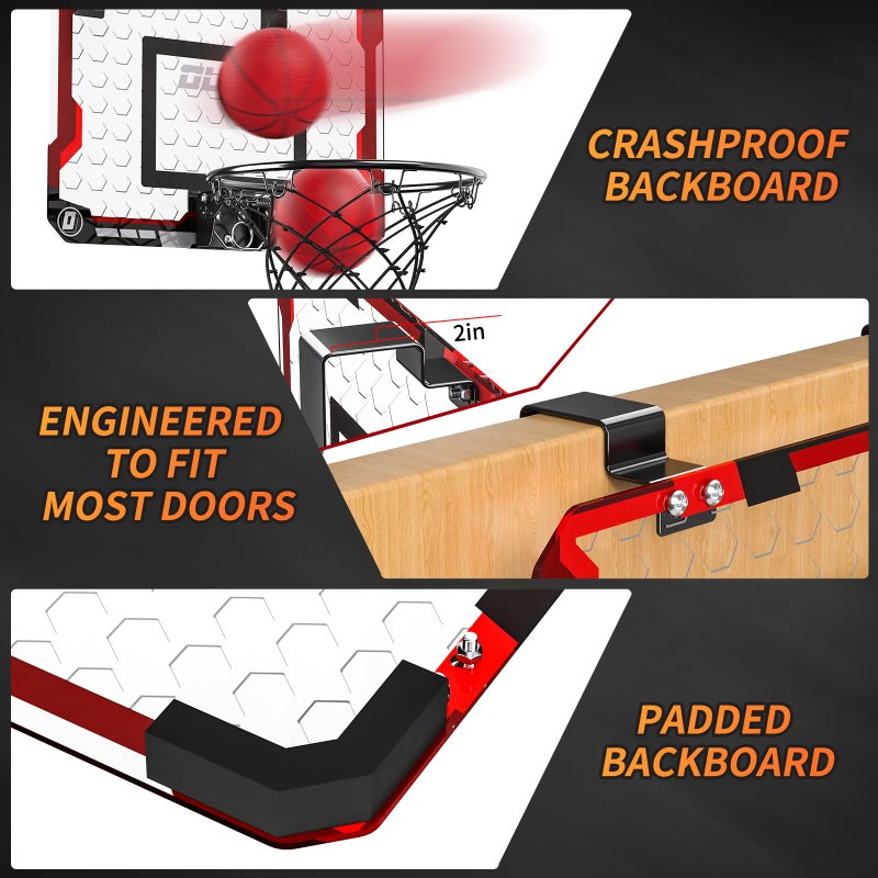 TEMI Basketball Hoop Indoor, Mini Basketball Hoop with 4 Balls, Over The Door Basketball Hoop for Kids and Adults, Basketball Toys for Boys Girls Age 3 4 5 6 7 8 9 10 11 12 - Kids & Teens Gift Ideas - Image 4