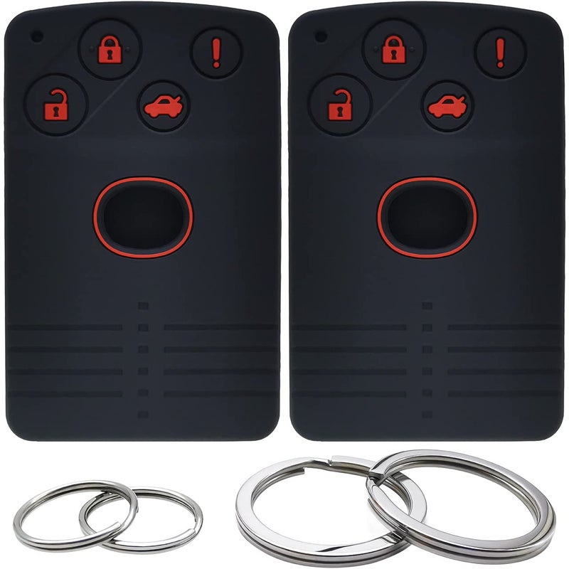 GFDesign 2 Pcs Silicone 4 Buttons Key Fob Cover Remote Case Keyless Protector Compatible with Mazda CX7 CX9 RX8 MX5 Miata BGBX1T458SKE11A01
