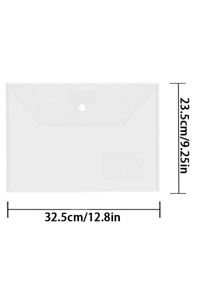 Generic Clear Plastic Envelopes, 7Pcs A4 Letter Size Document Envelopes File Bag Filing Envelopes with Button Snap Closure, Plastic Folders for Office School Work Organization  - Image 2