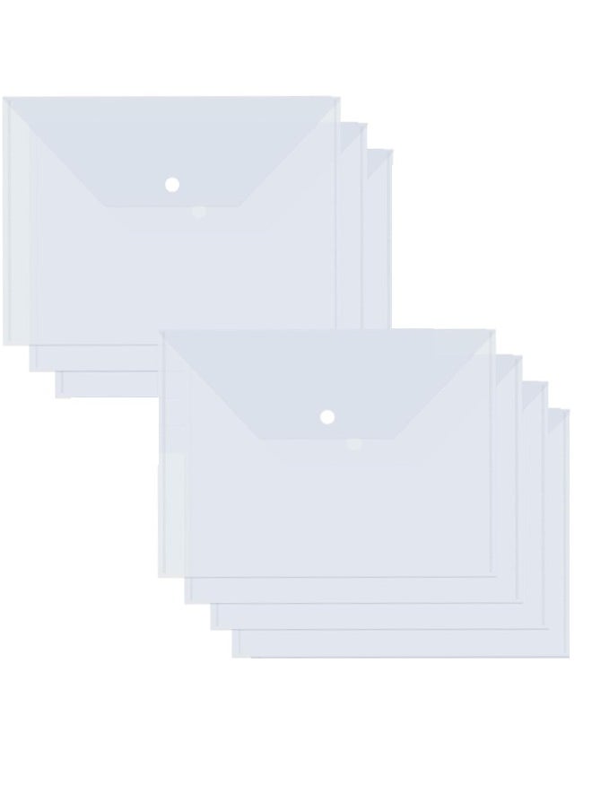 Generic Clear Plastic Envelopes, 7Pcs A4 Letter Size Document Envelopes File Bag Filing Envelopes with Button Snap Closure, Plastic Folders for Office School Work Organization  - Image 1