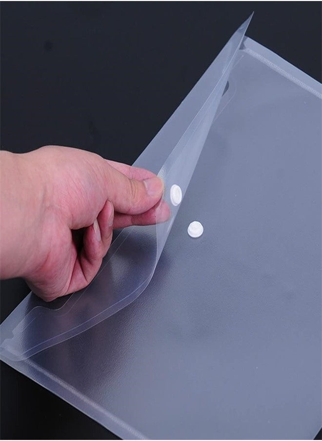 Generic Clear Plastic Envelopes, 7Pcs A4 Letter Size Document Envelopes File Bag Filing Envelopes with Button Snap Closure, Plastic Folders for Office School Work Organization  - Image 5
