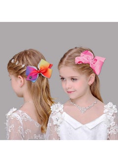 JoJo Siwa 12 قطعة من مشابك الشعر للفتيات (مجموعة من 2) مشابك التمساح مقاس 5 بوصات للفتيات بقوس كبير (1)  - Image 5