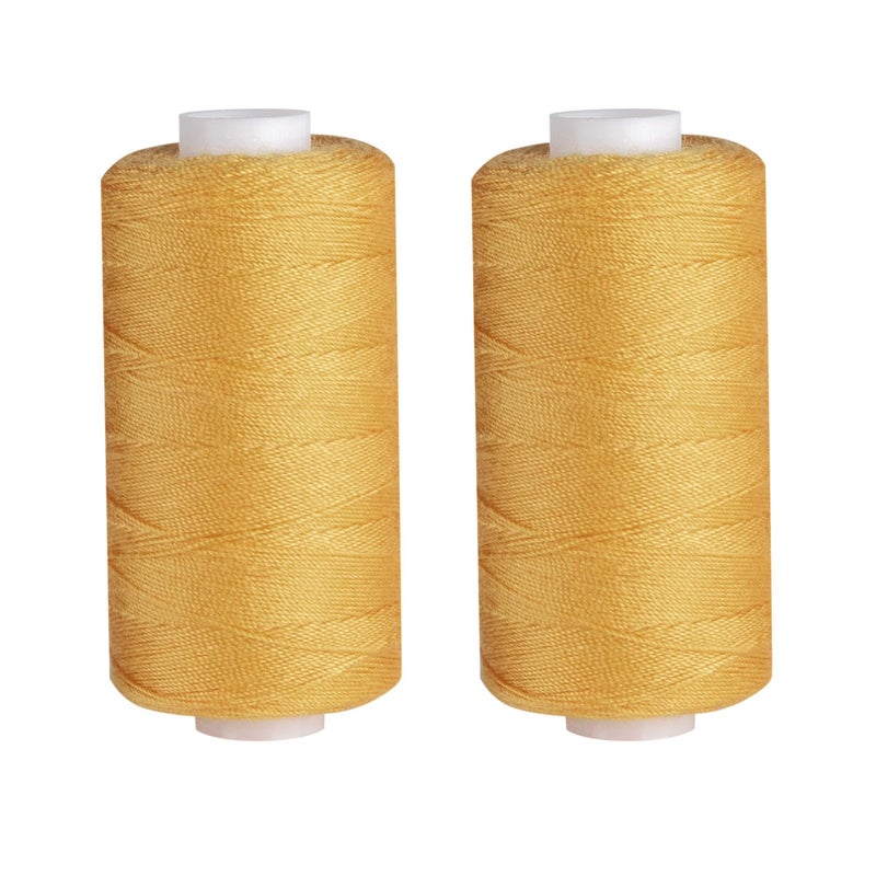 Simthread Heavy Duty Blue Jeans Thread for Denim Sewing 200M 2Pack Gold - Image 3